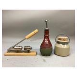 Stoneware Oil Bottle, Nut Cracker & More