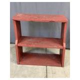 Red Painted Wooden Shelves