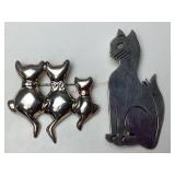 Mexico Sterling Cat Shaped Pins