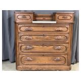 Victorian Drop Center Dresser with Marble Insert