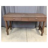 Primitive Wooden Two Drawer Work Bench