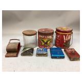 Antique Tins, Jar, & More