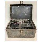 Small Metal Lockbox with Organized Trays