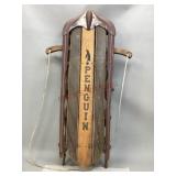 1940ï¿½s Penguin Downhill Wooden & Chrome Sled