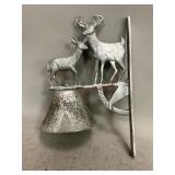 Wall Mounted Dinner Bell with Decorative Deer