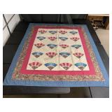 Hand Stitched 'Grandmotherï¿½s Fan' Pattern Quilt