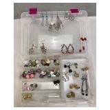 Container of Miscellaneous Costume Earrings