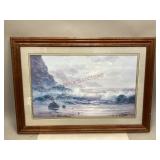 Framed Lithograph Print Titled 'Luminous Waves'