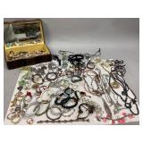Vintage Jewelry Box Full of Costume Jewelry
