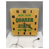 Vintage Quaker State Lighted Clock