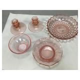 Vintage Pink Depression Glass Collectibles