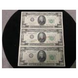 Series 1950 A Consecutive Twenty Dollar Bills