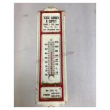 Vintage Teece Lumber & Supply Metal Thermometer