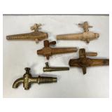 Assorted Brass & Wooden Barrel Taps