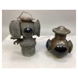 Antique Brass Marker Light & Solar Bicycle Lamp