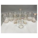 Assorted Vintage Clear Glass Jars