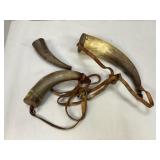 Collection of Antique Animal Horn Powder Horns