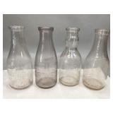 Assorted Vintage Glass Quart Milk Bottles