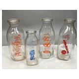 Assorted Vintage Glass Milk Bottles