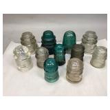 Collection of Vintage Glass Insulators