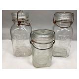 Three Vintage Royal Glass Canning Jars