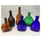 Assorted Vintage Colored Glass Bottles