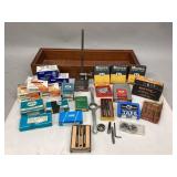 Wooden Box Containing Tap & Die Sets and More