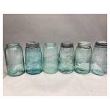 Assorted Vintage Glass Quart Canning Jars