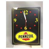 Vintage Plastic Pennzoil Clock