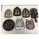 Assorted Cast Iron Trivets & Sad Iron Trivets