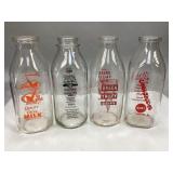 Assorted Vintage Glass Milk Bottles
