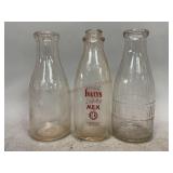 Clear Glass Islay's and Otto Milk Bottles