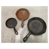 Three Small Cast Iron Skillets