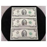 Series 1976 Consecutive Two Dollar Bills