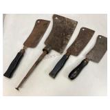 Assortment of Antique Meat Cleavers
