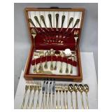 Set of Vintage Gold-Tone Flatware & More
