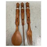Vintage Carved African Style Utensils