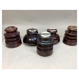 Five Vintage Porcelain Electric Insulators