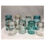 Assorted Vintage Glass Canning Jars
