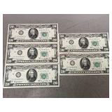 Series 1963 A Twenty Dollar Consecutive Bills