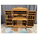 Oak Wooten Style Lighted Desk