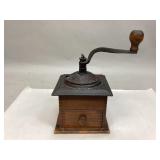 Vintage Wood & Cast Iron Coffee Grinder