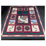 Hand Stitched Goose Feathers Quilt by L. Marshall