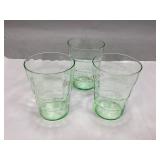Three Vintage Anchor Hocking Glass Tumblers