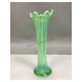 Vintage Green Opalescent Swung Vase