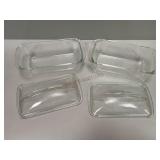 Mismatched Clear Glass Loaf Pans and Lids