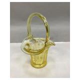 Fenton Butterflies & Berries Yellow Topaz Basket