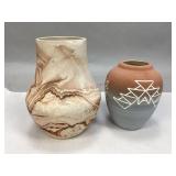 Two Native American Style Pottery Vases