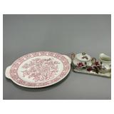 Royal Sealy Sugar & Creamer + Royal China Platter
