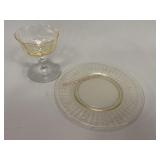 Yellow Glass Plate and Sorbet